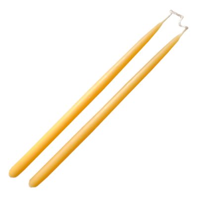 Long tapered dipped beeswax candles