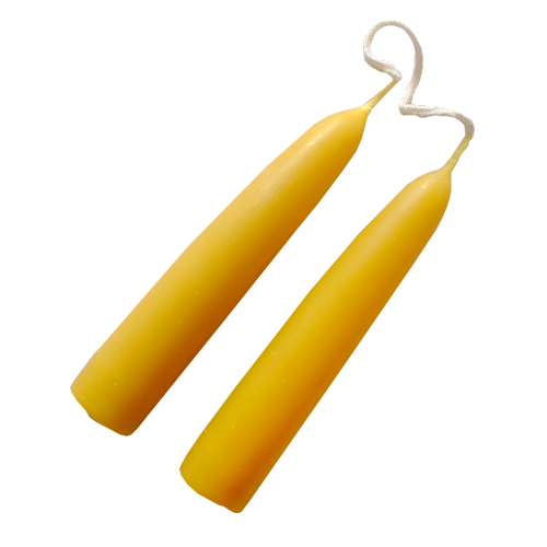 Stumpy, dipped beeswax candles